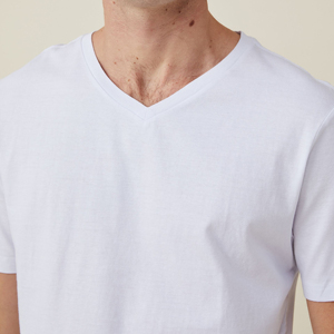T-shirts pour hommes de la meilleure qualité, polyester/coton peigné, respirant, col en V, manches courtes, logo personnalisé, motif en gros - Product Image 3