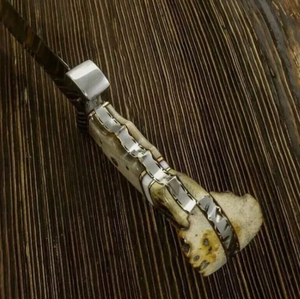 Nuevo Cuchillo Bowie Hecho a Mano de Acero de Damasco de Espiga Completa con Mango de Asta de Ciervo Personalizable OEM ODM PRESTIGE BLADES al por Mayor - Product Image 4