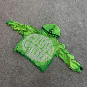 Fourniture directe d'usine couleur unie hommes strass sweats à capuche haute qualité impression Logo épais strass sweat à capuche zippé fabriqué au Pakistan - Product Image 1