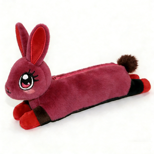 Customized Red Plush Bunny Keychain 3D Cartoon Soft Stuffed Animal Faux Fur Toy - Product Image 4