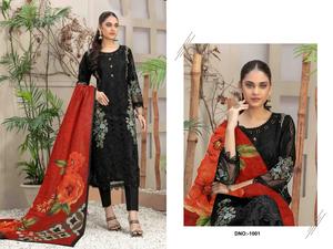 Traje Dupatta con Bordado Intenso en Algodón Puro con Trabajo de Bordado y Estampado de Algodón, Vestido Estilo Indio para Venta al por Mayor - Product Image 2