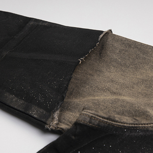 Men's Vintage Trendy Patchwork Denim Jacket Turndown Collar Double-Breasted Shirt <b>Coat</b> for Winter OEM Service - Product Image 6