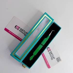 Pince à épiler pour cils GETUP BROSONS en acier inoxydable, pointe lisse, prise en main parfaite, longueur 10 mm, outils de précision, emballage en boîte, logo personnalisé - Product Image 1