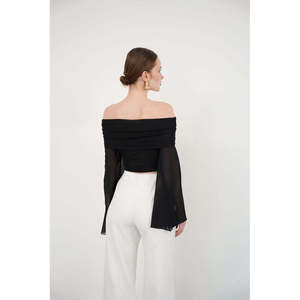 Blusa de Tul de Manga Larga al por Mayor - [object Object] - Product Image 5