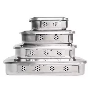 Bandeja de Esterilización Cuadrada Manual de Acero Inoxidable de Grado Médico, Contenedor de Instrumentos Hueco para Uso con Esterilizador Quirúrgico - Product Image 6