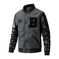 Nouvelle veste bomber Letterman grande taille respirante coupe-vent avec logo personnalisé décontractée pour hommes, idéale pour le sport, couleurs assorties, vente en gros, style revers.