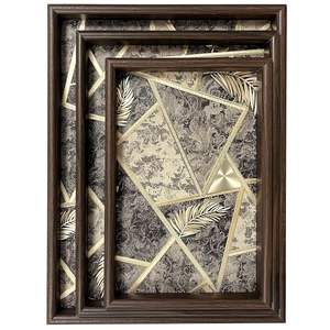 Plateau décoratif en bois de couleur brun foncé pour la cuisine, la table à manger, le bureau et la décoration de la maison, plateau de service pour desserts disponible - Product Image 6