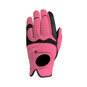 Gant de golf rose et noir en cuir synthétique PU Cabretta respirant, à doigts complets, avec sangle de poignet réglable, logo personnalisé pour le sport - Product Image 1