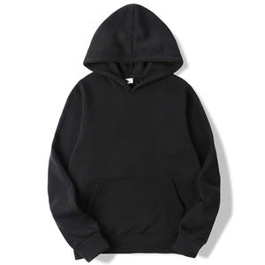 Sudadera con capucha unisex de peso pesado de 350GSM al por mayor, algodón básico mezclado, negro, diseño de hombre de gran tamaño, logotipo personalizado para invierno - Product Image 2