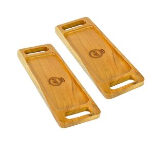 ถาดไม้แนวชนบทแบบพรีเมี่ยมพร้อมด้ามจับง่ายการออกแบบเรียบง่ายของตกแต่งบ้านที่ทันสมัยสำหรับงานแต่งงานห้องครัวกาแฟการเสิร์ฟอาหาร - Product Image 1