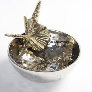 Ensemble de 2 bols décoratifs en forme de cygne en aluminium, métal, brillant et poli Meilleure dernière qualité Bol unique gratuit - Product Image 3