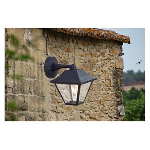 Lampada da parete lanterna da giardino in vetro E27 presa colore nero opaco IP44 SKU-8686 classico-illuminazione/lampada - Product Image 2