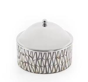 Cazuela de acero inoxidable y nácar, diseño hecho a mano, para servir comida, olla caliente, calentador de alimentos en cazuela de Metal - Product Image 2