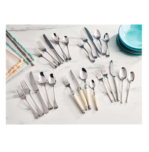 Juego de cubiertos de acero con espejo de vajilla de cocina de Venta caliente con mango de hoja para boda Hotel Cubiertos Juego de cubiertos de oro - Product Image 4