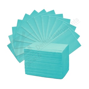 Turquoise Disposable Dental Napkins & Bibs 125 Pack Manual Fleece Material A+ Grade Quality Manufacturer Pakistan - Product Image 1
