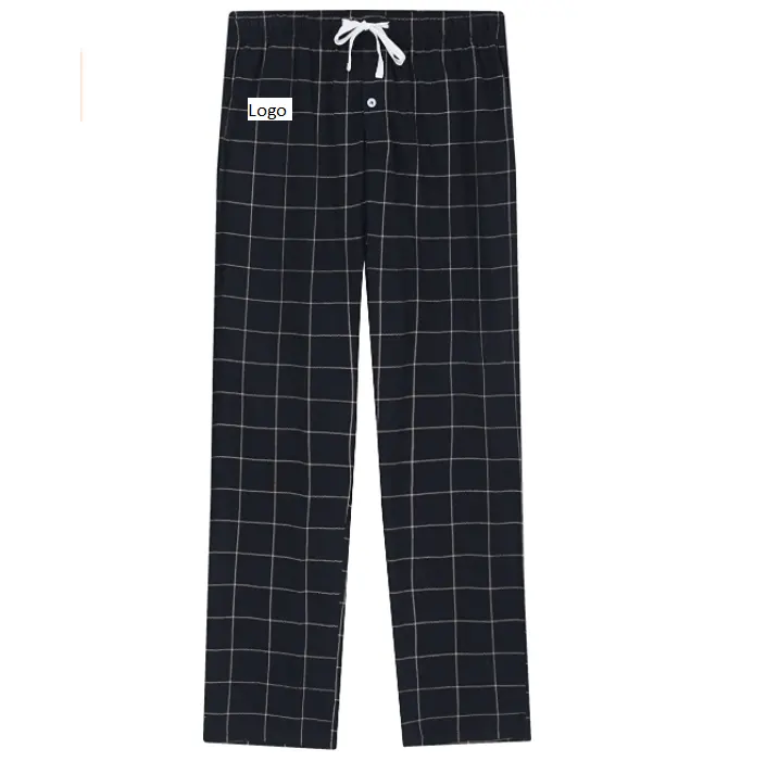 Mens Cotton Pajama Pants Lightweight Sleep Pants with Pockets Soft Lounge Pajama Pants for Men Plaid Pj Bottoms