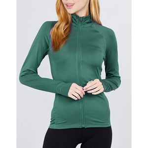 Lightweight Green Women's Sports <b>Jacket</b> Breathable Stretchable Polyester Spandex Ideal for <b>Gym</b> Running and Workouts - Product Image 1