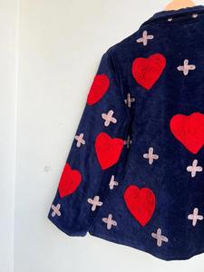 Velvet Heart Pattern Suzani <b>Jacket</b> Reversible <b>Jacket</b> Handmade Velvet <b>Jacket</b> with Heart & Cross Embroidery Boho Love Winter Coat - Product Image 4