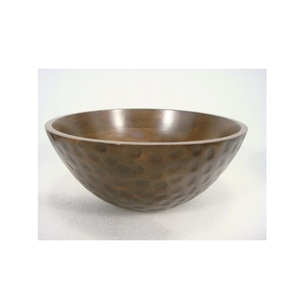 Bol de service en bois d'acacia de conception classique bol de service rond en relief naturel pour la salade bol de service de nourriture de soupe de riz - Product Image 4