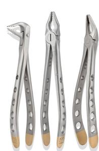 ชุดคีมทันตกรรม6ชิ้นสีเทาพ่นทรายเคลือบด้วยเพชรพร้อมสแตนเลสชุบทอง - Product Image 3