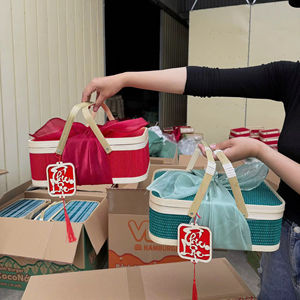 Cesta de Regalo de Bambú Hecha a Mano con Material de Bambú Natural para Envasado de Alimentos, Regalos Corporativos, Decoración del Hogar, Procedente de Vietnam - Product Image 1