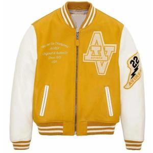 2025 vestes d'université en laine surdimensionnées à la mode coupe inclusive pour le sexe blocs de couleur rétro prêts à marque privée - Product Image 4