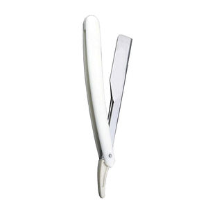 Maquinillas de Afeitar Profesionales para el Cabello Hechas de Acero Inoxidable Alemán, Maquinilla de Afeitar para Barba de Hombre con Mango de Plástico Blanco - Product Image 1