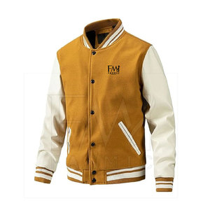 Chaqueta Letterman Ligera Personalizada para Hombre, Estilo Pekín, con Mangas Largas de Color Sólido, Forro de Lona y Felpa para Invierno, Logotipo Personalizado - Product Image 1