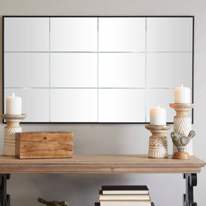 Newly Designed Black Metal Grid Style <b>Panel</b> Wall <b>Mirror</b> for Decorative Home Living Room Decor Gold Metal Wall <b>Mirror</b> - Product Image 6