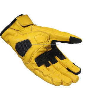 Guantes de Motocicleta Unisex Retro de Piel de Cabra Genuina Perforada con Protección de Nudillos Elásticos para Ciclismo Casual al Aire Libre - Product Image 5