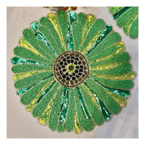 Hot Selling 2026 Handmade Beaded Placemat <b>Christmas</b> handmade beaded place <b>mat</b> Dining Placemat for LuxuryTable Settings - Product Image 3