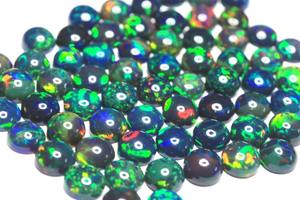 OEM Supplier Natural Ethiopian Opal <b>5</b> mm Round Shape Cabochon, Multicolor Flash Wholesale for Jewelry Manufacturer - Product Image 3
