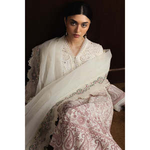 For <strong>ZARA</strong> SHAHJAHAN 3PC Chiffon Lawn Embroidered Top Dupatta and Trouser Set Khaddi Net Emb Dupatta BIC-4893 for Spring/Summer - Product Image 3