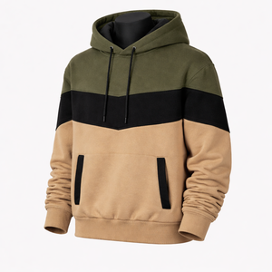Sudadera con Capucha Personalizada con Bloques de Color |   Sudadera con Capucha de Forro Polar con Diseño de Patchwork |   Sudadera con Capucha Unisex de Estilo Urbano OEM ODM - Product Image 6