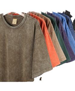 100% coton lourd hommes surdimensionné t-shirt Dtg impression t-shirt Logo T-shirt pierre lavé à l'acide Vintage personnalisé t-shirt - Product Image 2