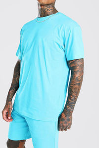 Conjunto de pantalones cortos de alta calidad personalizados de fábrica Conjunto de Camiseta de algodón 100% con logotipo personalizado Conjunto de pantalones cortos informales de 2 piezas para hombres - Product Image 2