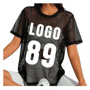 Women's Plus Size <b>Crop</b> <b>Top</b> Lightweight Mesh T-Shirt Loose Fit Street Wear Quality Made Breathable Clothing - Product Image 3