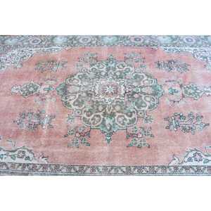 Tapis de 6,2 x 10,6 pieds, tapis vintage, tapis persan turc en laine rose - Product Image 4