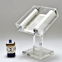Magnifique présentoir complet pour Bible en acrylique transparent avec logo personnalisé et impression sérigraphique pour petit Sefer Torah (présentoir personnalisé)