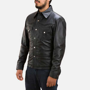 Chaqueta de invierno para hombre de diseño superior con cuello levantado manga completa 100% cuero de alta calidad personalizable precio razonable - Product Image 5