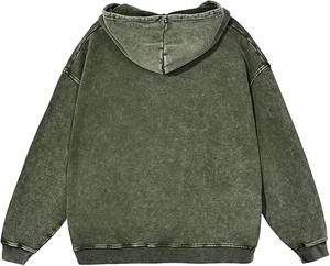 Sweat à capuche pour homme en coton 100% de haute qualité, lavage à l'acide, design personnalisé OEM, vente en gros pour hommes et femmes, hiver 2025 - Product Image 2