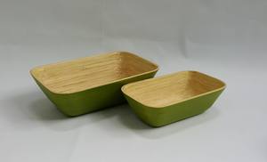 Juego de 2 juegos de vajilla de bambú hilado rectangular ecológico al por mayor de alta calidad, juego de cocina hecho en Vietnam - Product Image 4