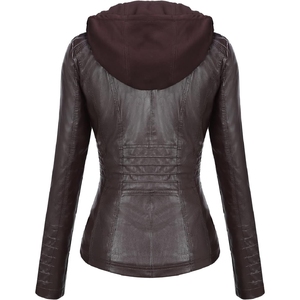 Chaqueta Bomber de Cuero Vacuno Marrón Oscuro Genuino para Mujer, a la Moda 2026, Transpirable, Duradera, para Invierno, Color y Logotipo Personalizables - Product Image 2