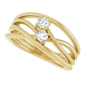 <b>Adjustable</b> Bypass Two-Stone <b>Ring</b> Inlaid with Princess Cut Diamond Stylish Fashionable Brass Engagement <b>Ring</b> Free <b>Size</b> - Product Image 5