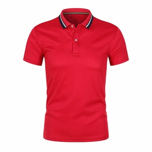 Piqué de algodón 100% para hombre, polos con logotipo personalizado, uniforme de trabajo de manga corta transpirable, patrón sólido, cuello a rayas, teñido liso - Product Image 2