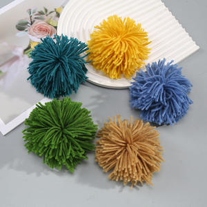 פונפונים מחוט פוליאסטר, פונפונים צבעוניים מפרווה, צעיפים, אביזרי פונפונים, כובעים, קישוטים לבגדים - Product Image 1