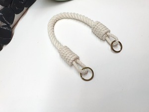 Asa de bolso de cuerda de algodón blanco con anillos de metal Correa de bolso minimalista y duradera - Product Image 5