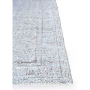 Tapis en laine noué à la main vintage gris et noir à motif abstrait rectangulaire pour la maison ou le couloir Pae-1209 Tapis de salon - Product Image 4