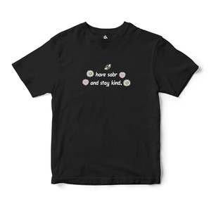 เสื้อยืดแขนสั้น 100% ผ้าฝ้าย Sabr Stay Kind ผ้าเจอร์ซีย์ พิมพ์ลายกราฟิกแบบกด ซิลค์สกรีน พิมพ์ลาย ทรงเข้ารูป สีพื้น - Product Image 6