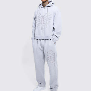 Vente en gros de survêtements pour hommes de haute qualité avec logo personnalisé Survêtements de travail avec broderie patchwork pour hommes 2025 - Product Image 2